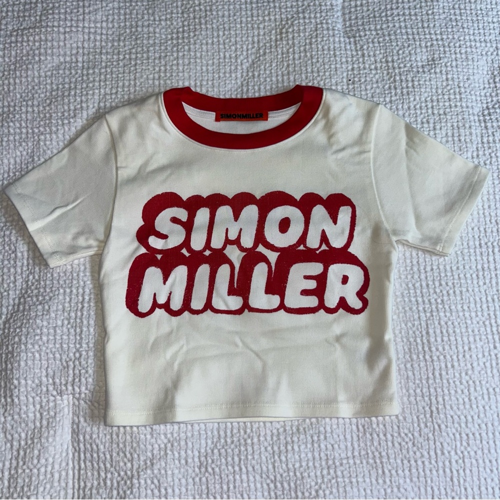 Simon Miller Cream and Red Logo T-Shirt
